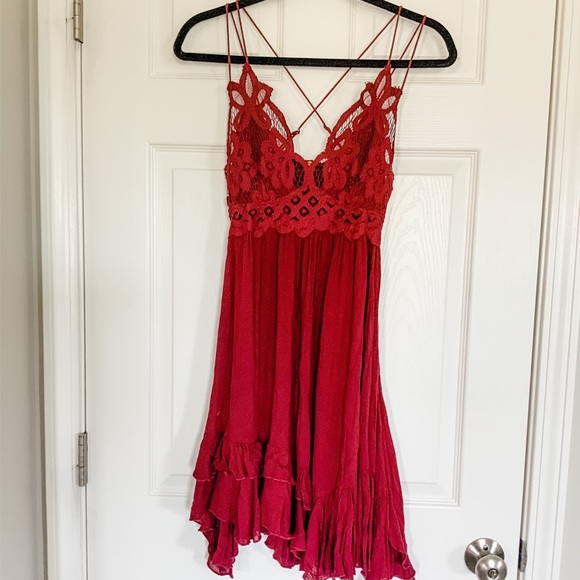 NWT Free People Adella Lace Slip Ruffle Dress - XS - Picture 5 of 6